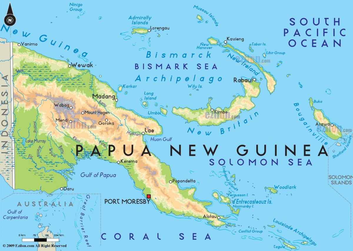 地図ポルトモレスビーパプアニューギニア
