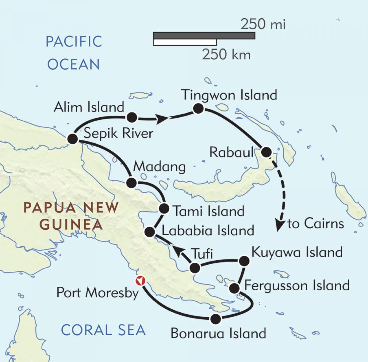 地図のラバウルパプアニューギニア