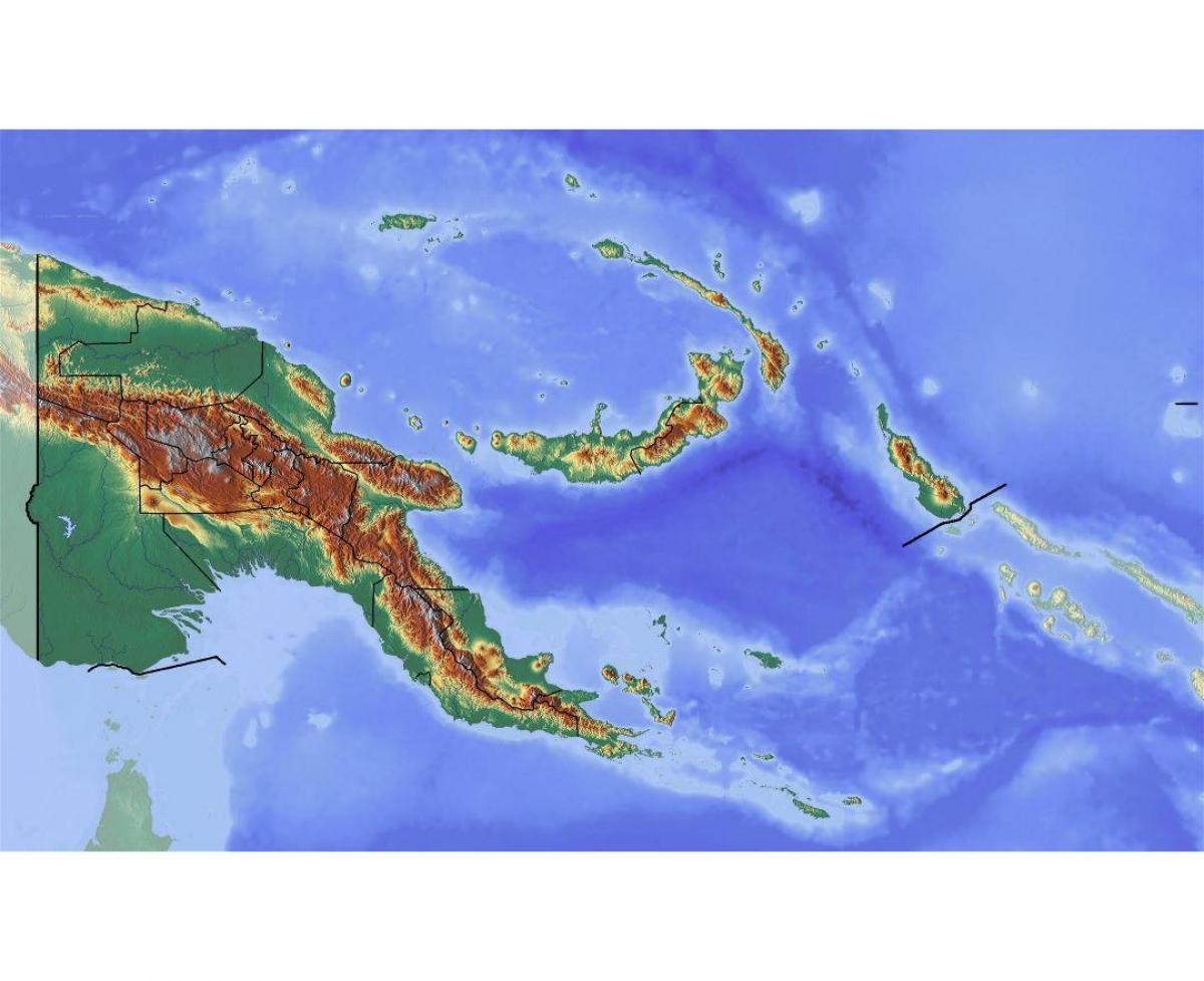 パプアニューギニア地形図