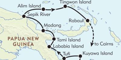 地図のラバウルパプアニューギニア